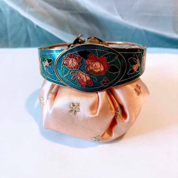 Vintage Jewelry Vintage Butterfly And Roses Enamel Cloisonn Hinge